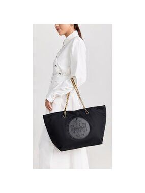 Tory Burch Ella Chain Tote Bag Black OS